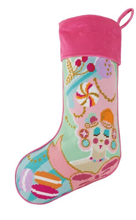 Peking Handicraft Marie Sweet Stocking, 18-inch Length, Poly Yarn, Poly Velvet, Christmas, Home Décor, Holiday Tradition