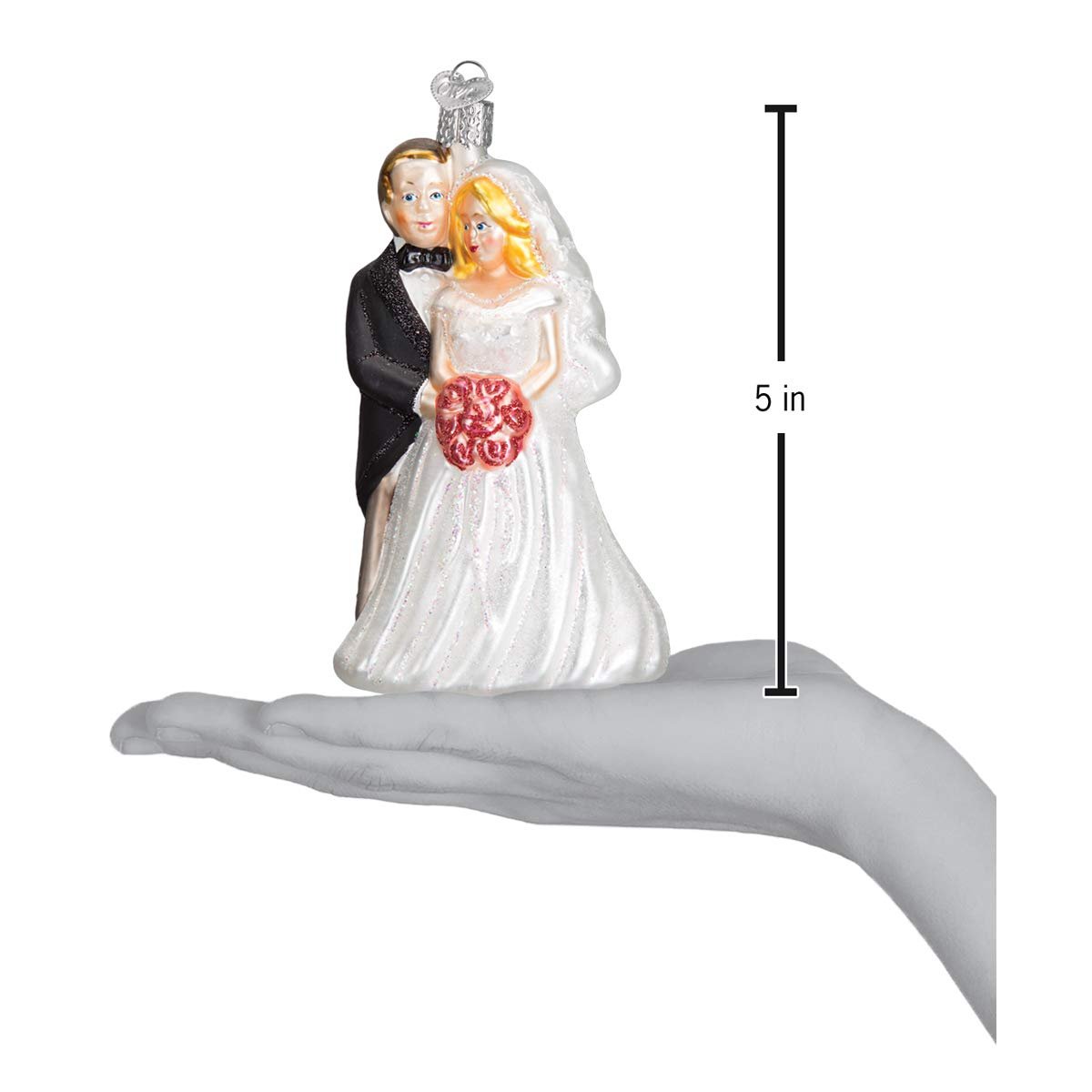 Old World Christmas Ornaments: Bride and Groom Gifts Glass Blown Ornaments for Christmas Tree