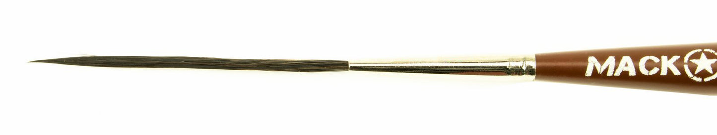 Andrew Mack Size 000 Series Long Bob Pinstriping and Scrolling Brush Black Synthetic & Blue Squirrel Blended 1 3/4" Hair