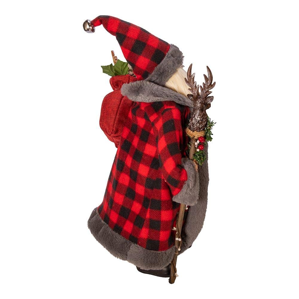 Kurt Adler Kringle Klaus Santa Figure, 18-inches Height, Red and Gray, Polyester, Holiday Decoration