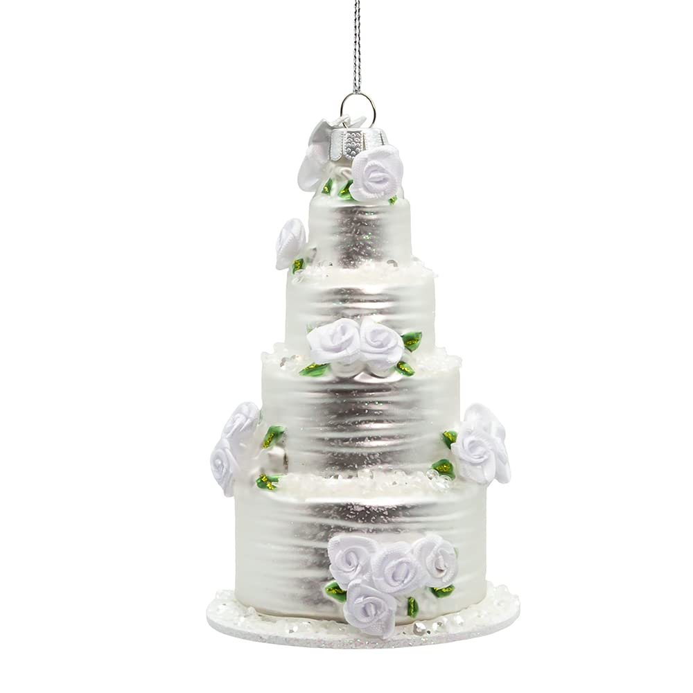 Kurt Adler 4.5-Inch Noble Gems™ Glass Four Tier Wedding Cake Ornament