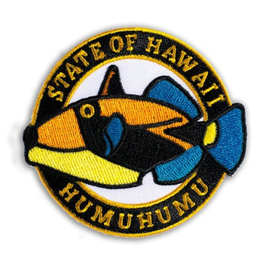 Hawaiian Humuhumunukunukuapua'a Hawaii State Fish Iron-On Embroidery Applique Patch, 2.5"