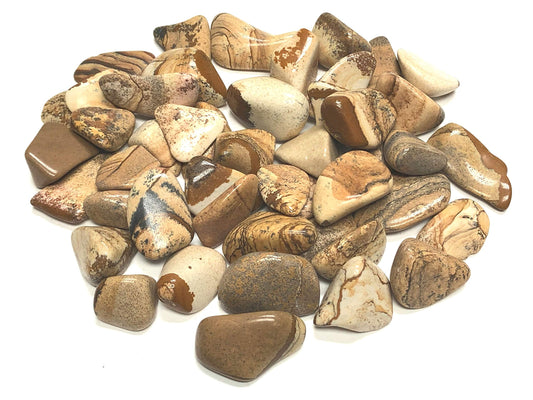 Zentron Crystal Collection Tumbled Picture Jasper - Large 1" Stones in Velvet Bag