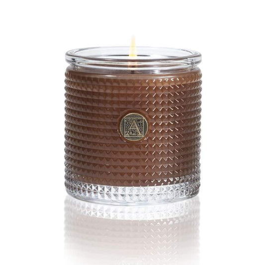 Aromatique Textured Glass Candle, CINNAMON CIDER, 6 ounce