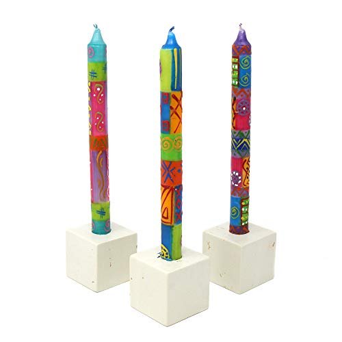 Global Crafts Hand-Painted Unscented Candles in African Designs