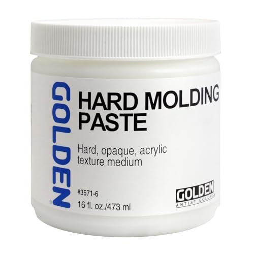 Hard Molding Paste by GOLDEN, 16 fl. oz. Jar, Professional Acrylic Paste Medium, Semi-Opaque
