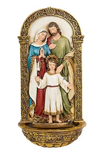 Joseph's Studio Holy Family Water Font – Renaissance Collection, 7.75”H – Catholic Home Décor, Religious Gift for Sacraments, Holidays & Inspiration