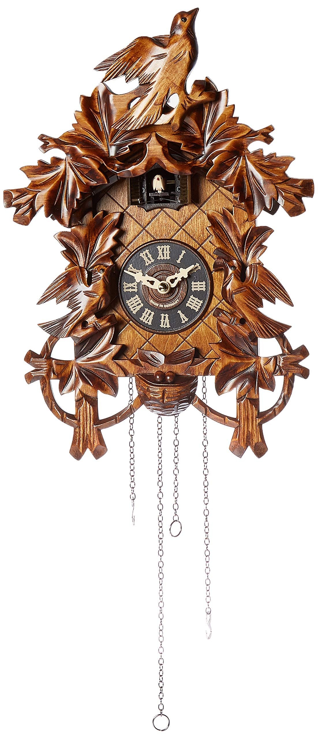Alexander Taron 635QM Engstler Battery-Operated Cuckoo Clock-Full Size-14 H x 10" W x 6" D, Brown