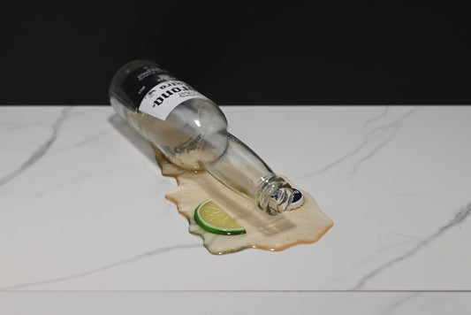 Just Dough It Fake Spilled Beer Bottle with Lime Slice