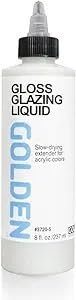Gloss Glazing Liquid by GOLDEN, 16 fl. oz. Bottle, Professional Acrylic Medium, Transparent
