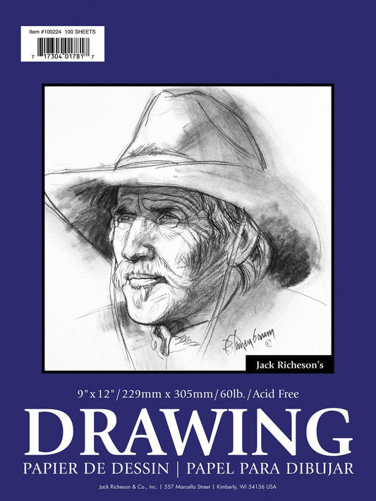 Jack Richeson 14-Inch-by-17-Inch Drawing Paper Pad, 100-Sheet