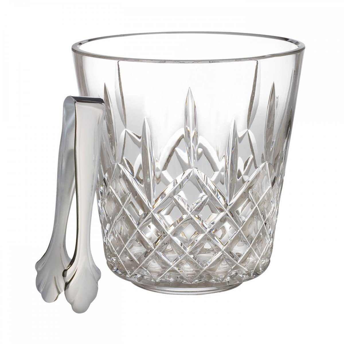 Waterford Lismore Ice Bucket with Tongs, 7.5", Clear