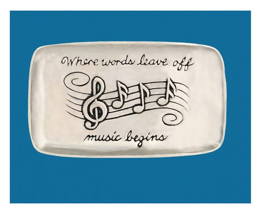Basic Spirit Small Pewter Jewelry Tray - Clef Music Instrument Note - Home Decorative Bowl Wedding Christmas Gift, Jewelry Display, Ring Holder Storage Display Organizer