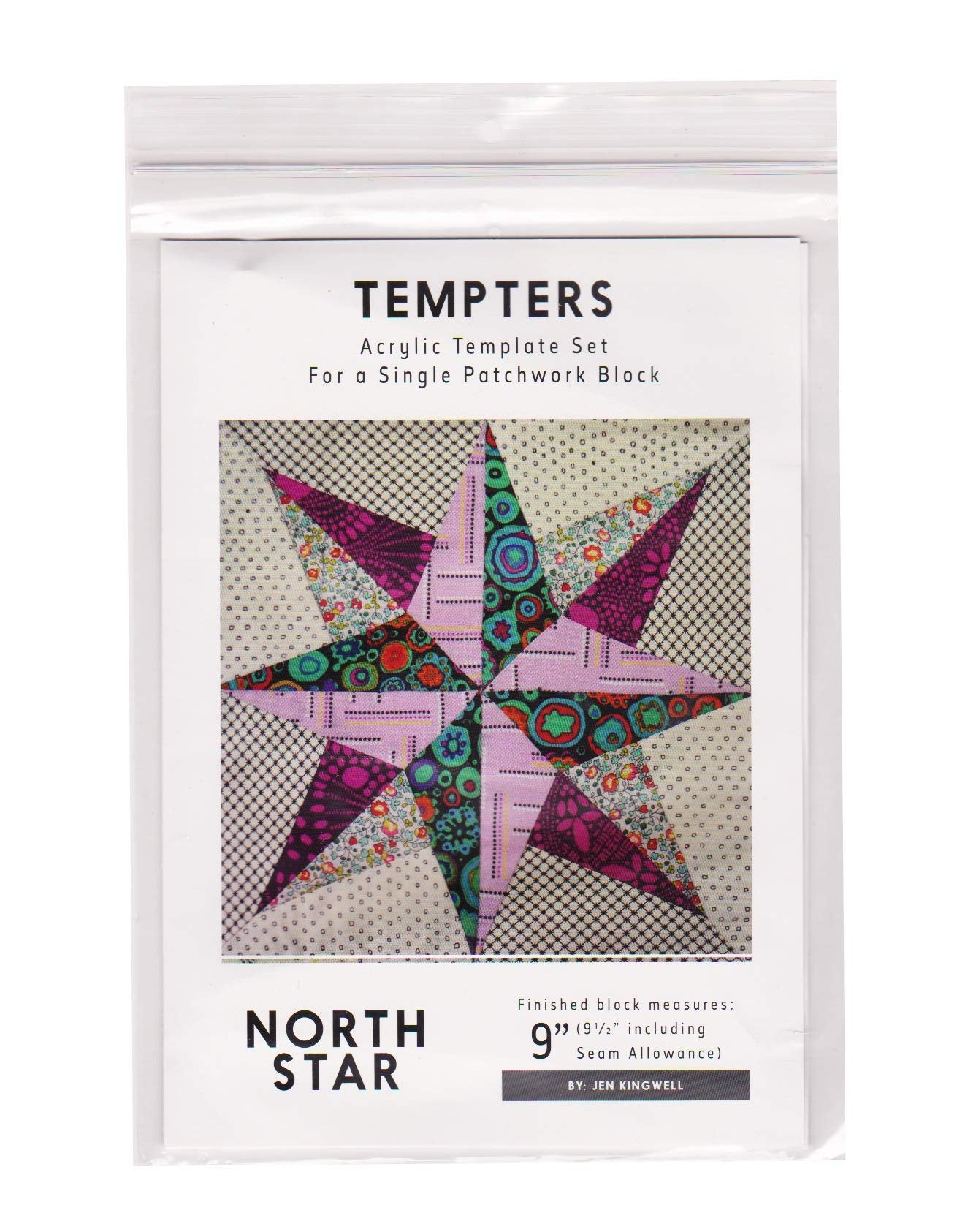 North Star Tempters Acrylic Template Set Jen Kingwell 9" Block