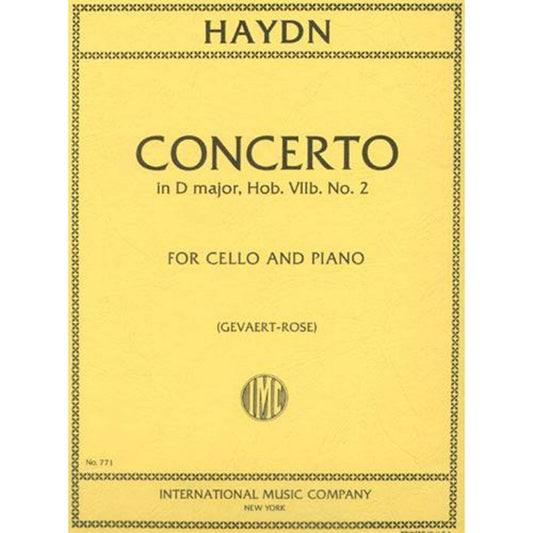 Haydn Franz Joseph Concerto in D Major Hob VIIb:2 Cello Piano by F.A. Gevaert Leonard Rose