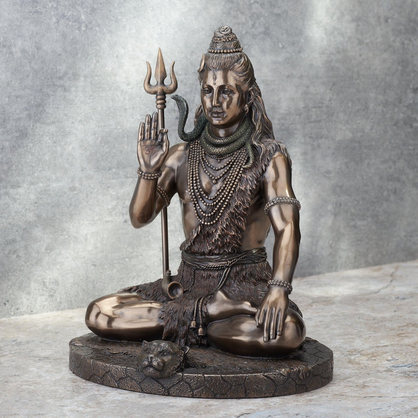 Veronese Design Lord Shiva in Meditation Pose Hindu God Cold Cast Resin Antique Bronze Finish Statue Sculpture