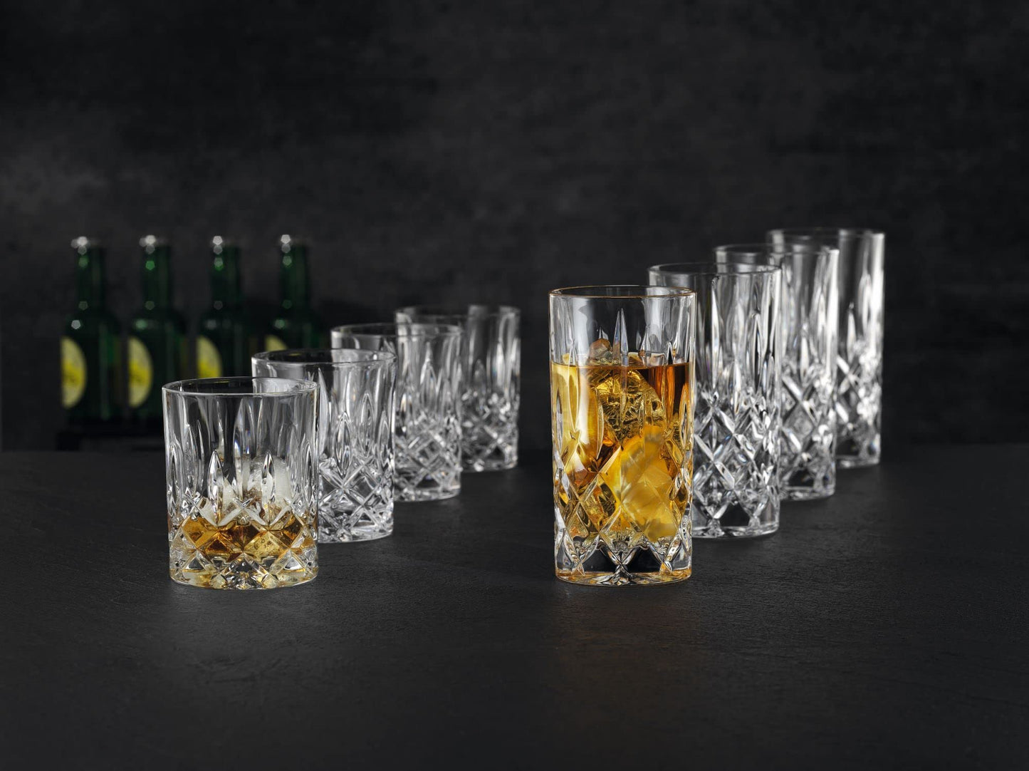 Nachtmann Noblesse Collection Long Drink Glasses | Set of 4 cocktail Cups | Made of Crystal Glass | 6-Inch Highball Glasses for Cocktails, Juice and other Mixed Drinks | 13-Ounces