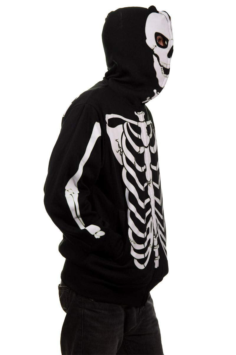 Calhoun Men's Glow in The Dark Skeleton Costume Zip Hoodie