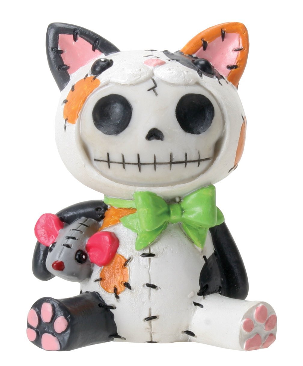 SUMMIT COLLECTION Furrybones Calico Mao Mao Signature Skeleton in Kitty Cat Costume with a Mouse