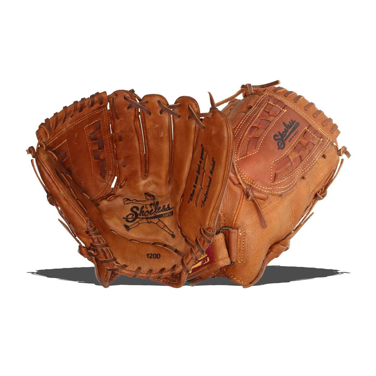 Shoeless Joe Gloves Fast Pitch Basket Weave Web Brown Baseball Glove
