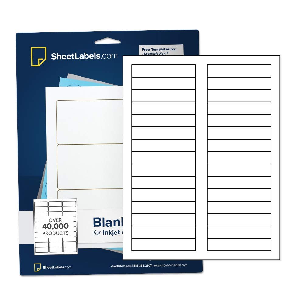 File Folder Labels, Permanent Adhesive 2/3" x 3-7/16", Laser or Inkjet Printable