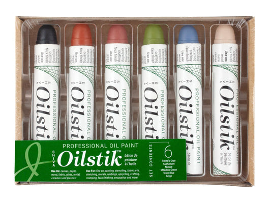 Jack Richeson Shiva Oil Paintstik, Colonial Colors, Set of 6