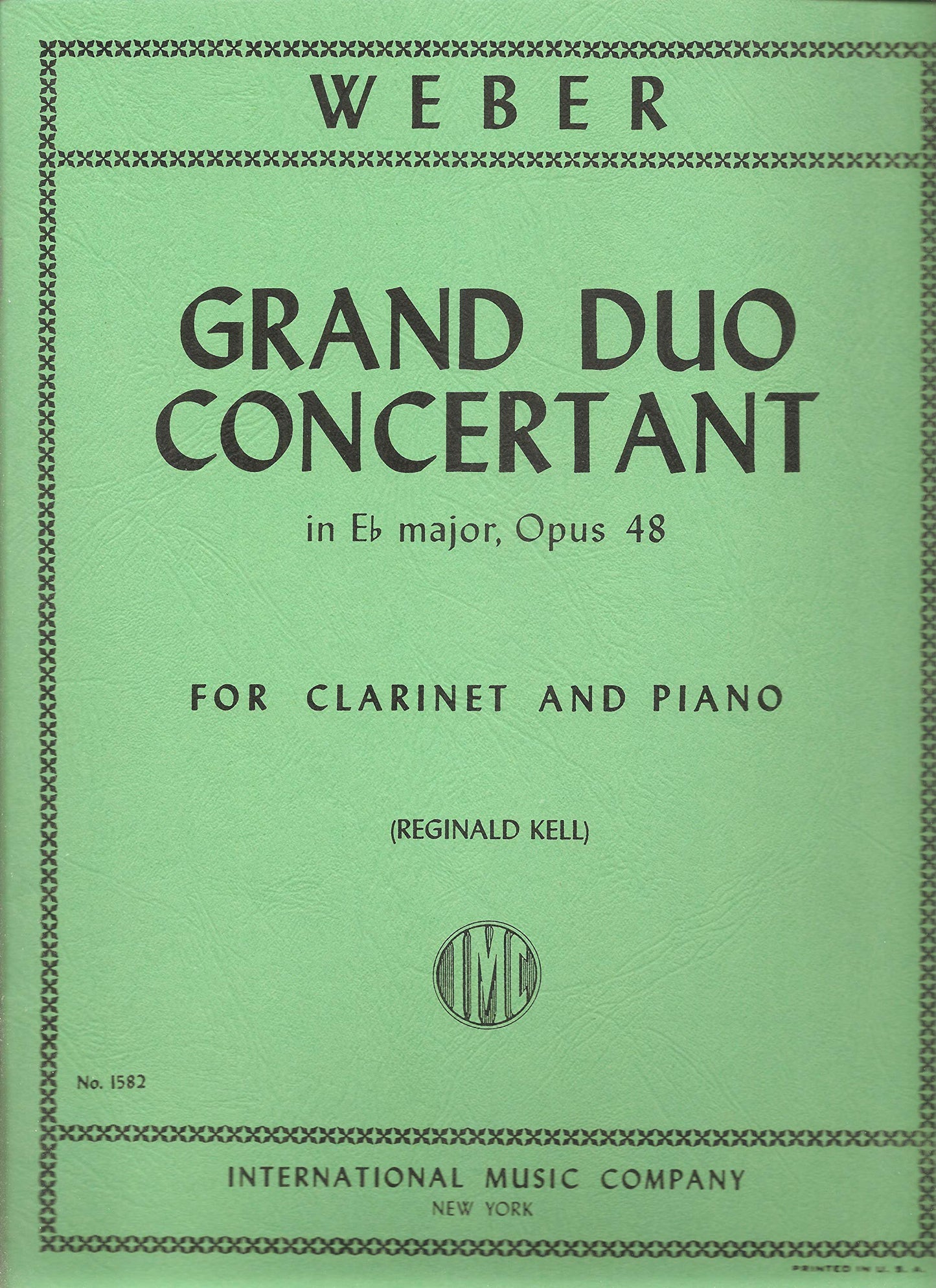 Grand Duo concertant opus 48 for clarinet and Piano by Weber