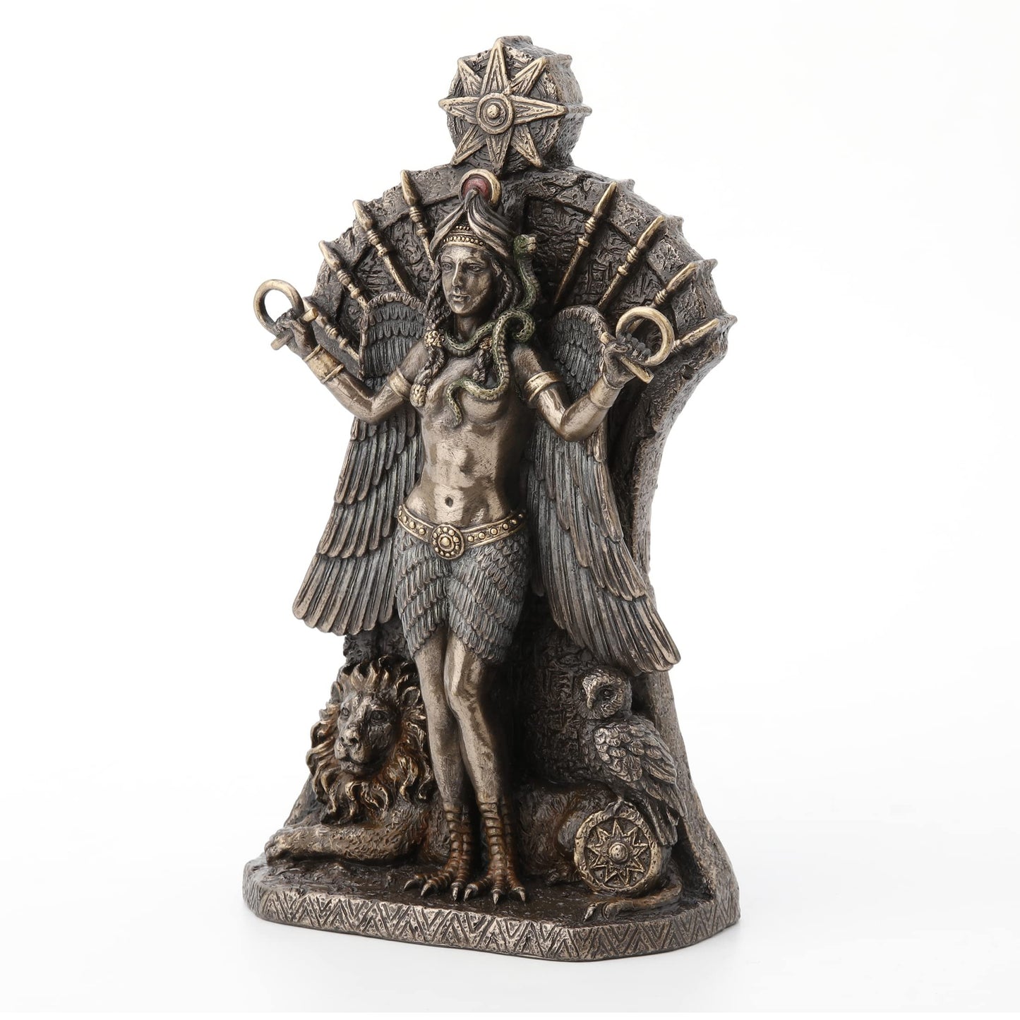 Veronese Design 8 1/2 Inch Ishtar The Babylonian Goddess of War and Fertility Cold Cast Resin Sculpture Bronze Finish