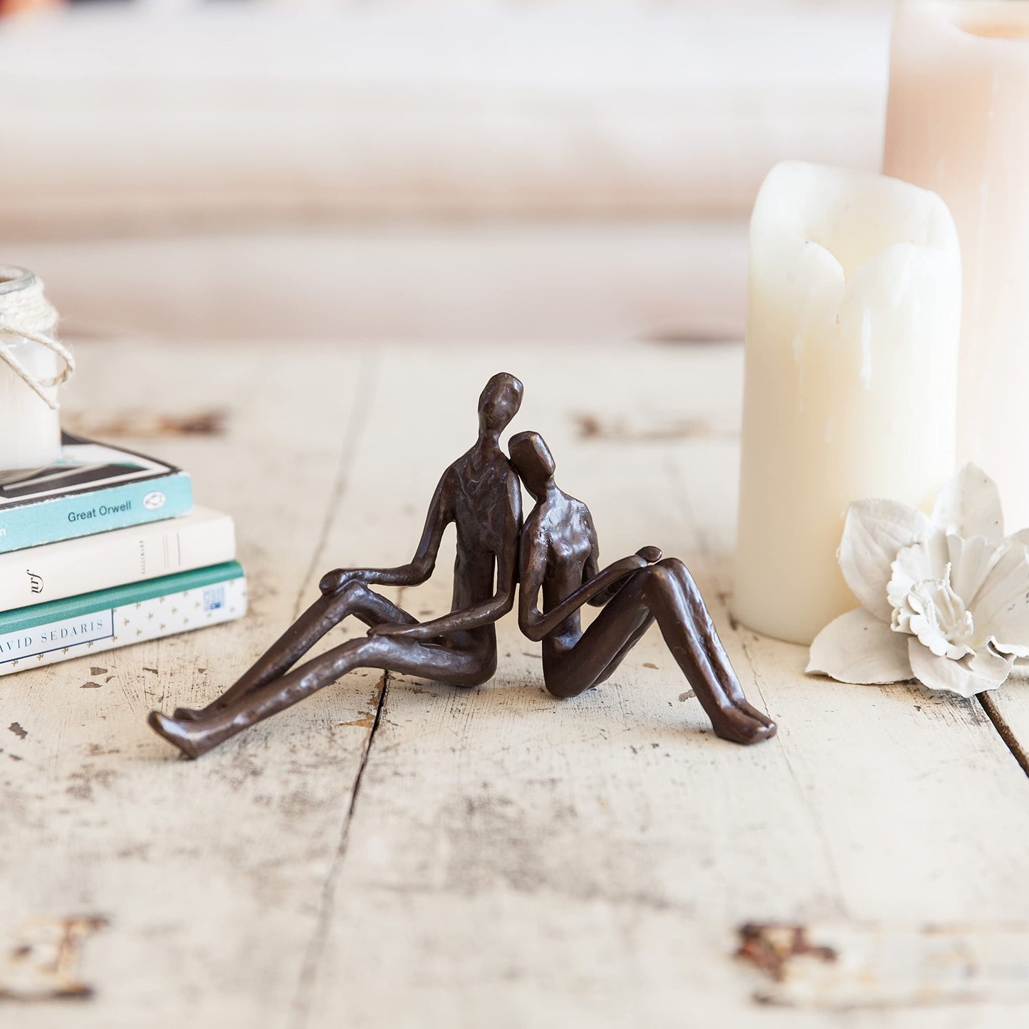 Danya B. Romantic Couple Cast Bronze Sculpture – Contemporary Home Décor for Any Room or Office, Unique Gift for Birthday, Wedding, or Anniversary