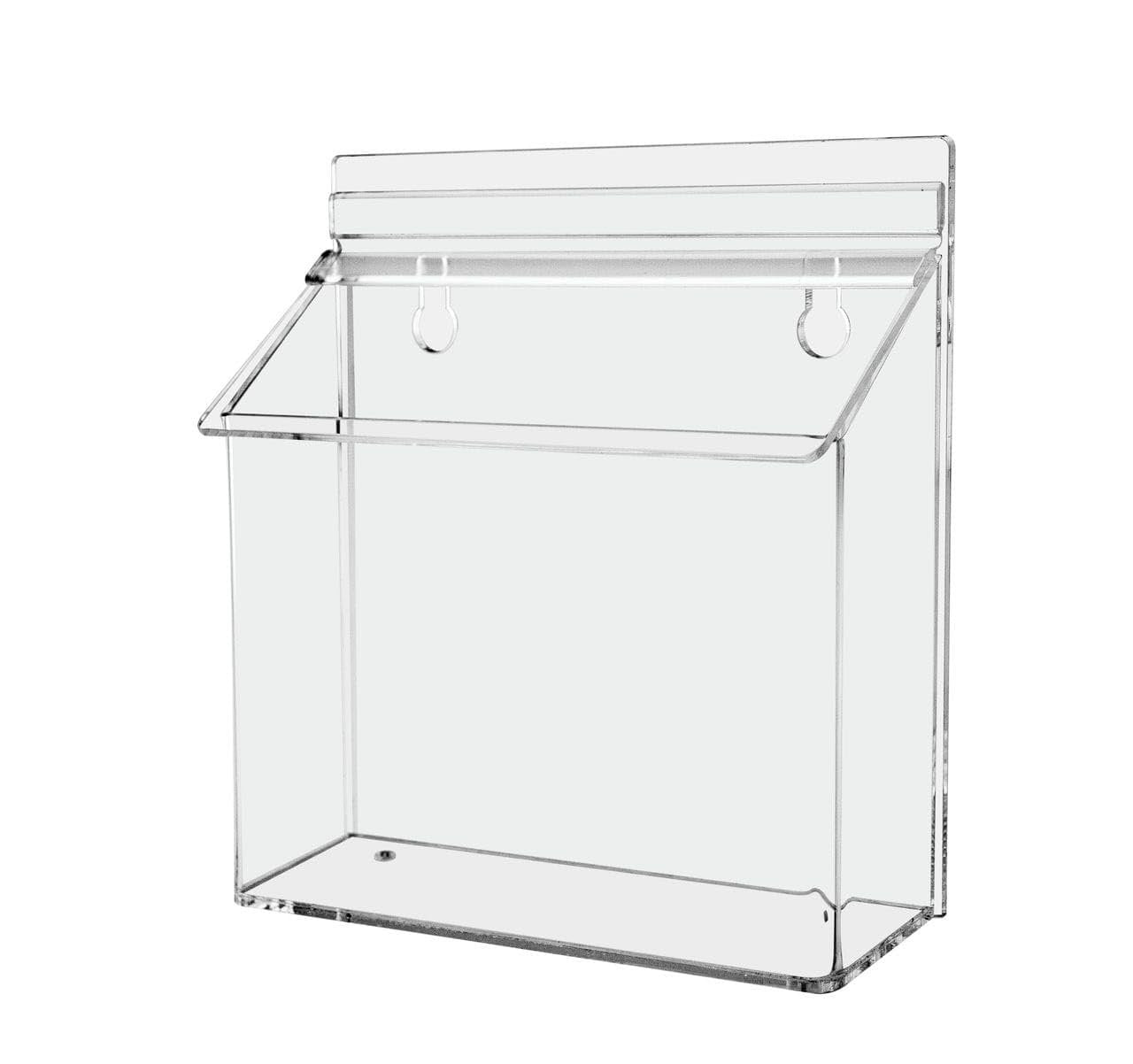 Marketing Holders Outdoor Brochure Holder Holds 7.5” x 5.5” Postcards Wall Mount Clear Acrylic Advertisement Box with Lid Store Front Display Take One Organizer Bin