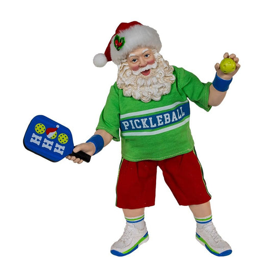 Kurt Adler 10-inch Fabrich‚? Santa Playing Pickleball