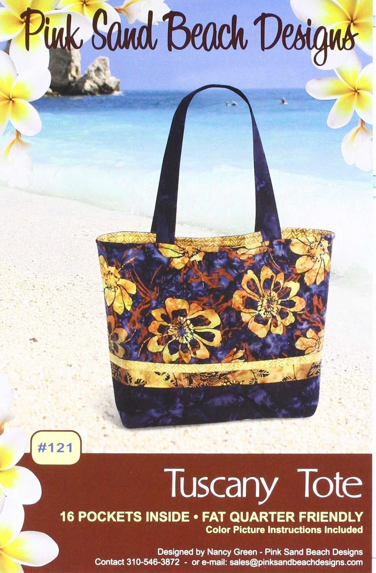 Pink Sand Beach Design Tuscany Tote Pattern, Brown