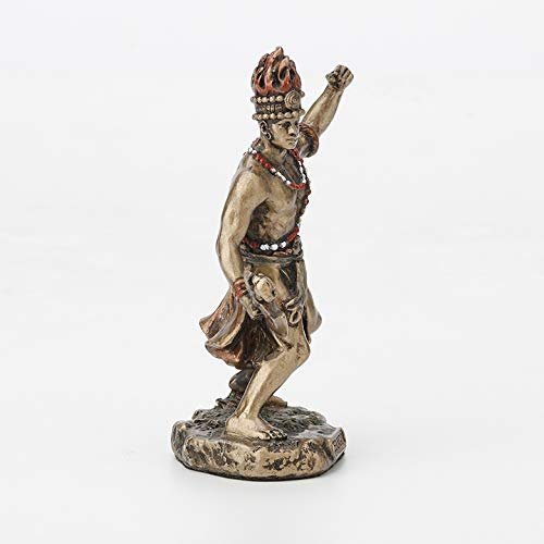 Veronese Design 3 1/2 Inch Chango Santeria Orisha God of Fire, Thunder, Lightening and War Cast Resin Hand Painted Antique Bronze Finish Statue Home Decor