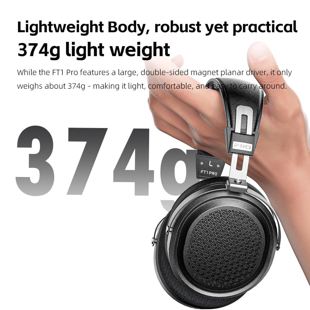 FiiO FT1 Pro Open-Back Planar Magnetic Wired Hi-Fi Headphones for Home, Studio, Recording, High Sensitivity