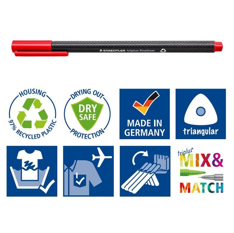 STAEDTLER Triplus Fineliner 334 SB10 Tips Desktop Box
