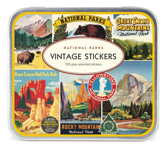 Cavallini & Co. Vintage Sticker Tin, Label/NP (National Parks)