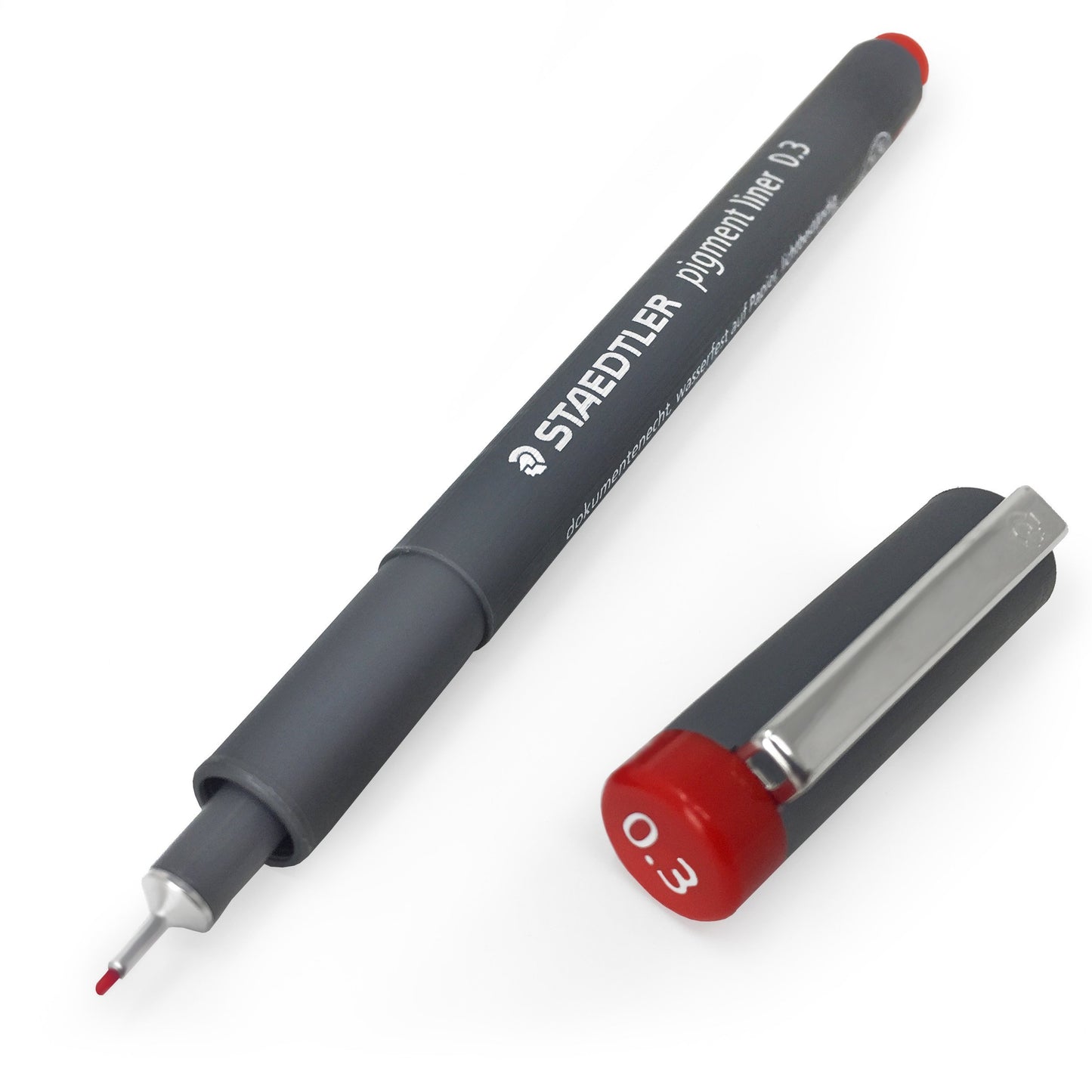 Staedtler 308 Pigment Liner Fineliner – 0.5mm – Pack of 3 – Red