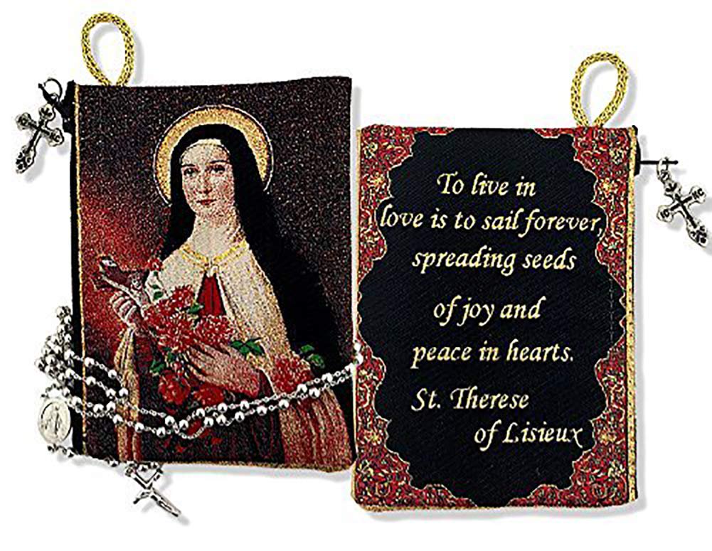 Religious Gifts Saint Therese of The Child Jesus Tapestry Pouch Keepsake Prayer 5 1/2 Inch
