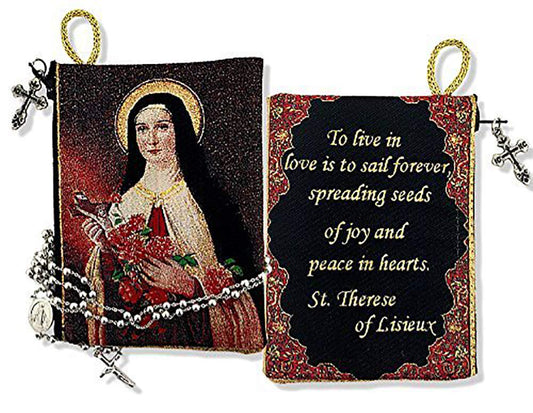Religious Gifts Saint Therese of The Child Jesus Tapestry Pouch Keepsake Prayer 5 1/2 Inch