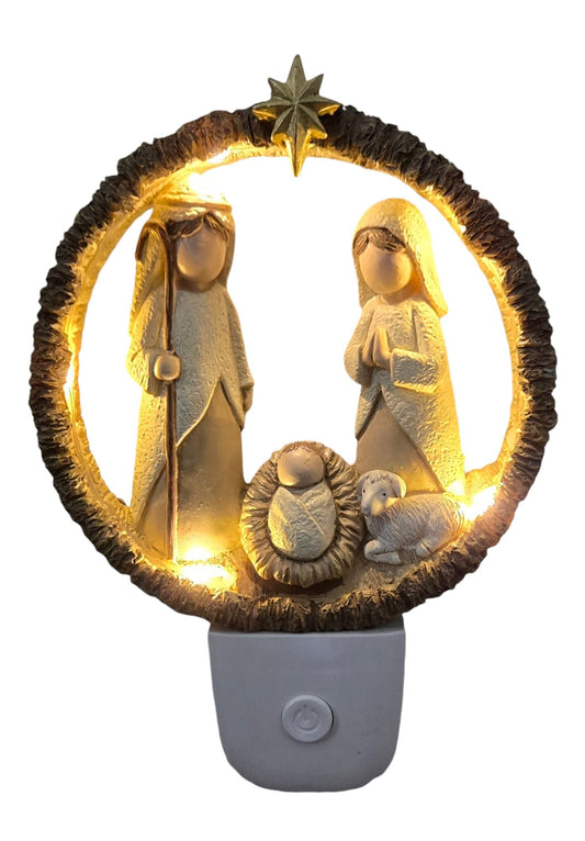 RAZ Imports Christmas Nativity Scene Night Light, 6 Inch