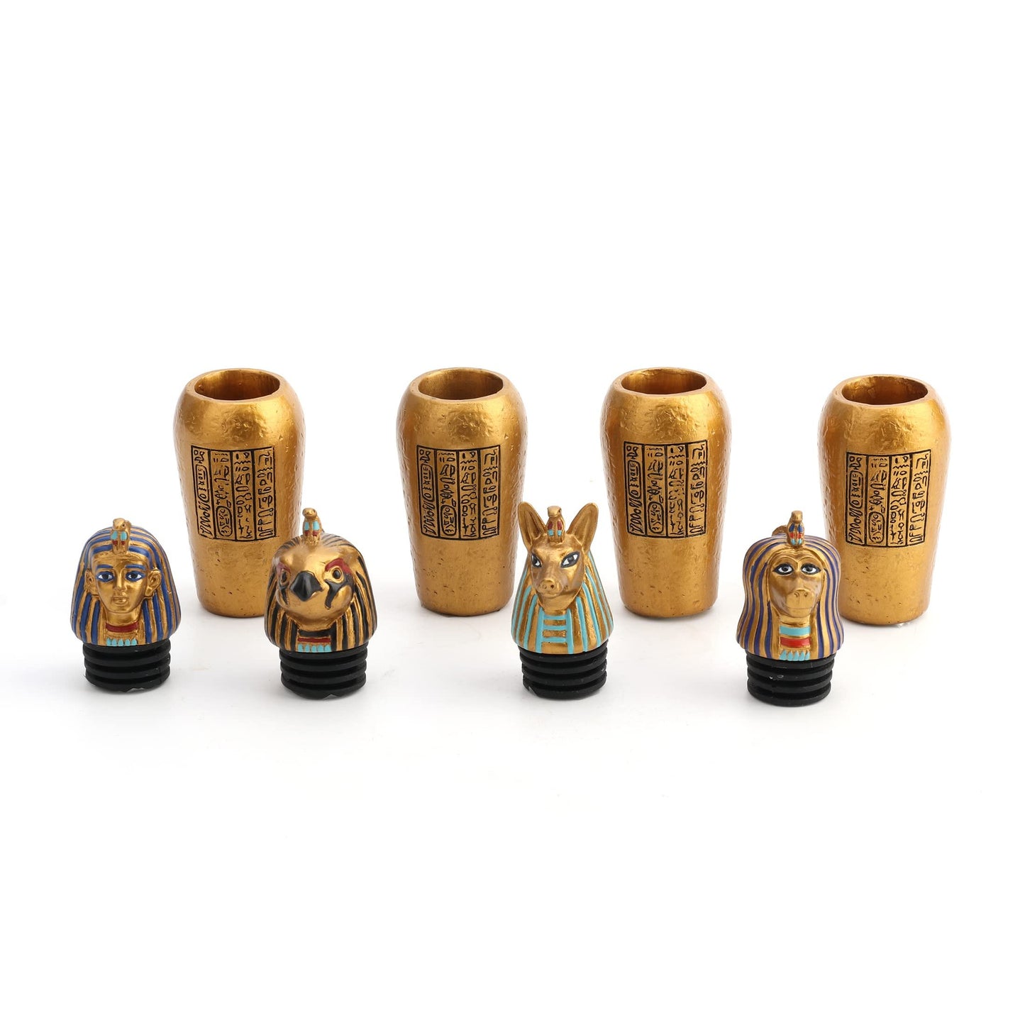 Veronese Design 3 1/2" Egyptian Canopic Jars Miniatures (Set of Four) Resin Figurine