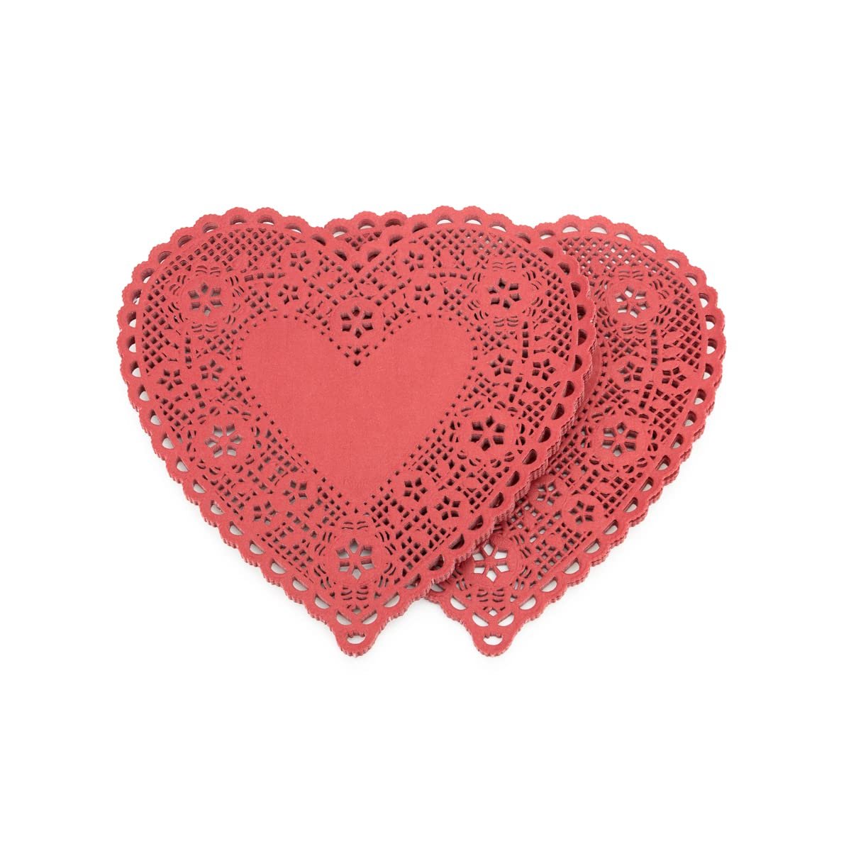 Hygloss Heart Doilies - 36 Pcs -8-Inch Pink Paper Heart Shaped Doilies for Valentines Crafts, Table Settings - Ideal for Valentine Doily, Paper Heart Doily Projects