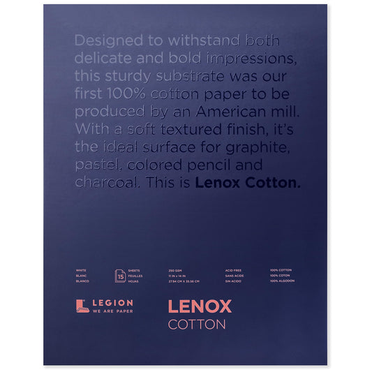 Legion Lenox 100 Pad L21-LEN250WH11114, 11 X 14 Inches, Off-White, 15 Sheets