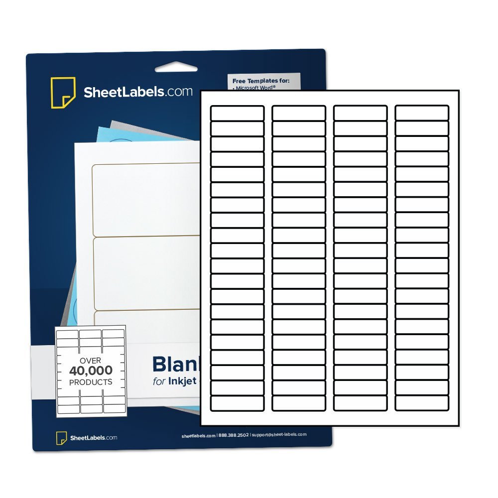 Return Address Labels from SheetLabels.com, 1-3/4" x 1/2", Laser or Inkjet Printable, Easy to Peel