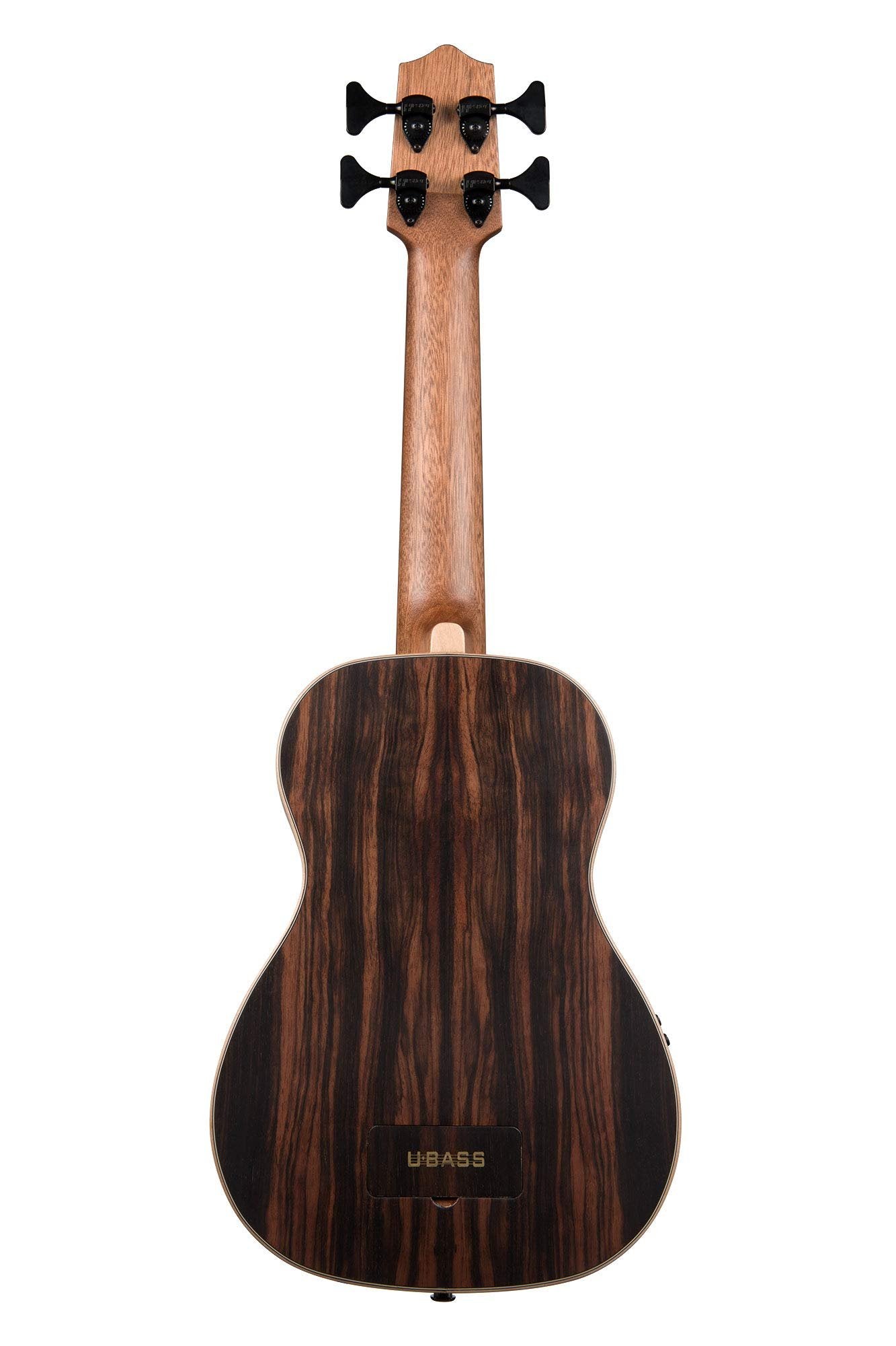 Kala UBASS-EBY-FL Striped Ebony Fretless U-Bass Acoustic-Electric Ukulele Bass Natural