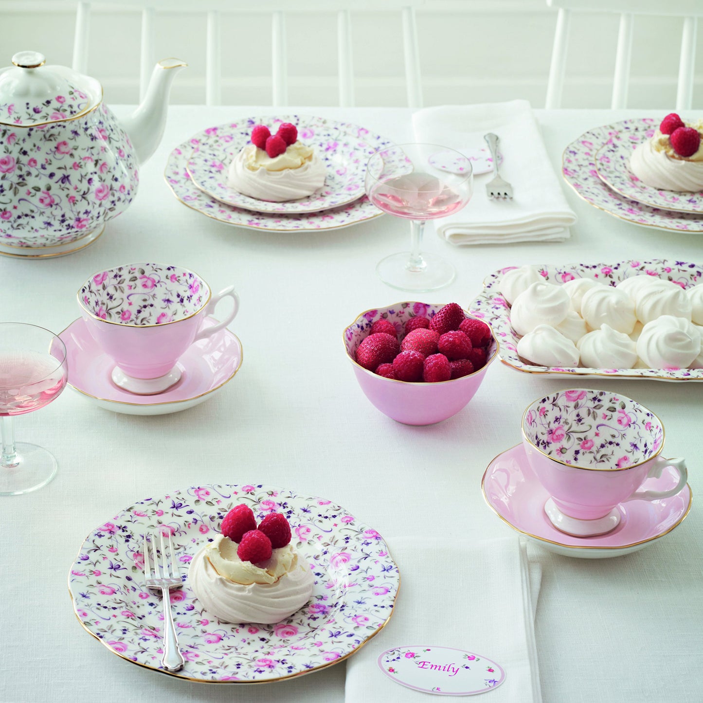 Royal Albert 8704025822 New Country Roses Rose Confetti Vintage Formal Place Setting, 5-Piece