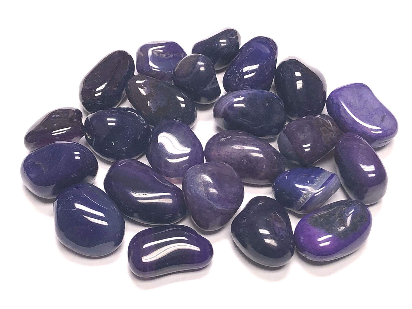 Zentron Crystal Collection: Tumbled Dyed Agate - Large 1" Pieces with Velvet Bag