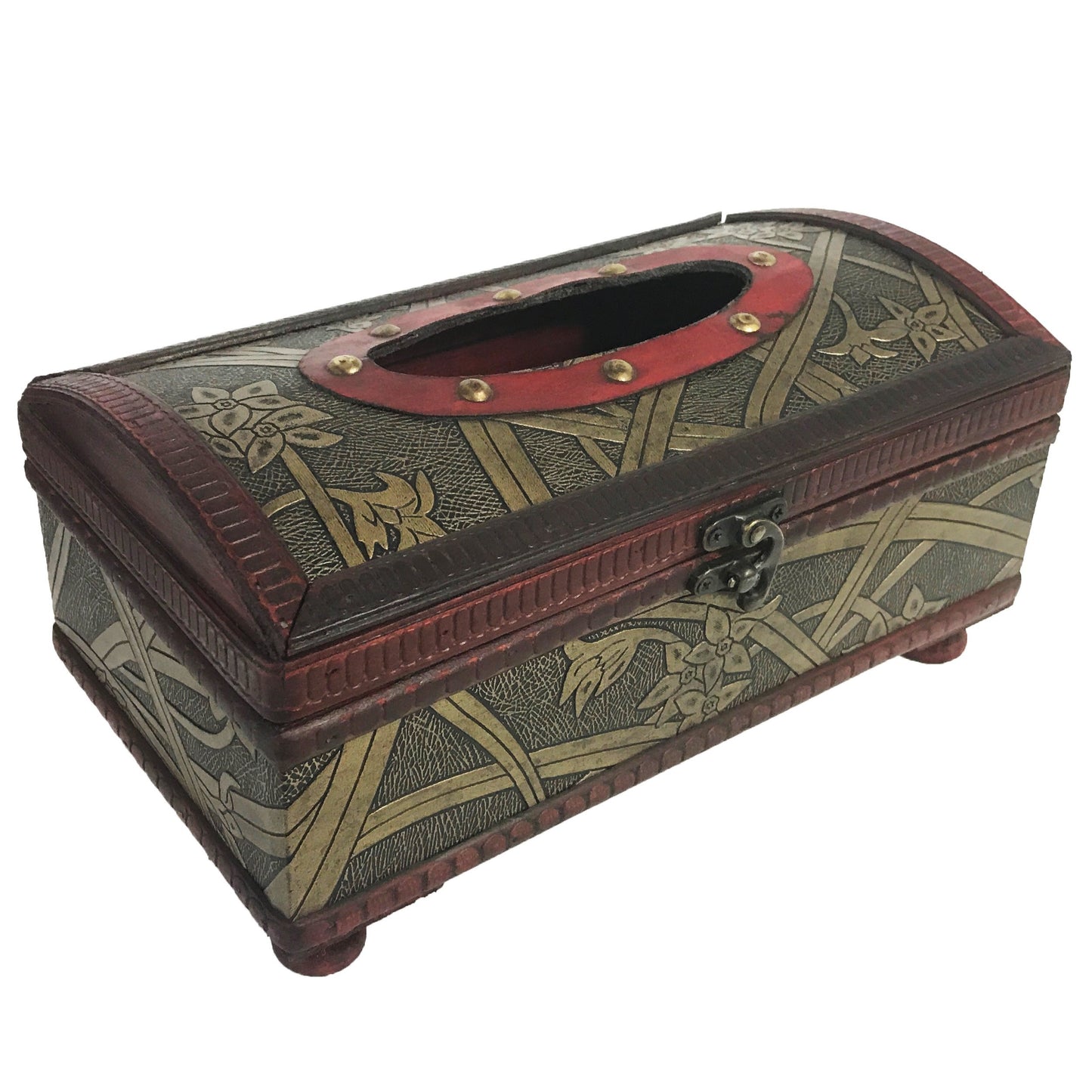 Allgala Medium Antique Wooden Jewelry Treasure Keepsake Box 2-PC Set-HD90206