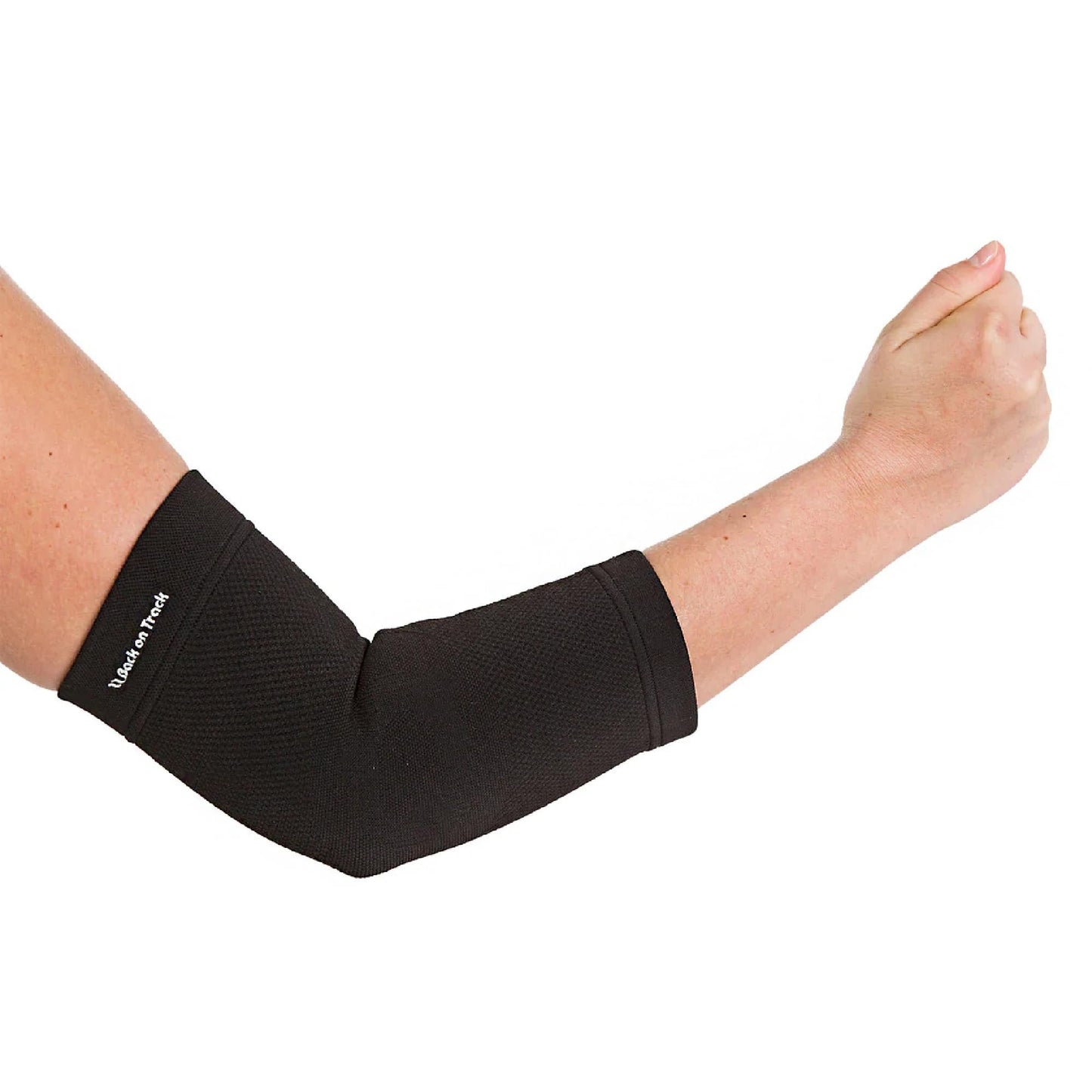 Back on Track Physio 4-Way Stretch Black Elbow Brace - Enhanced Recovery & Support for Tennis, Golf, Training, Work and Daily Activities