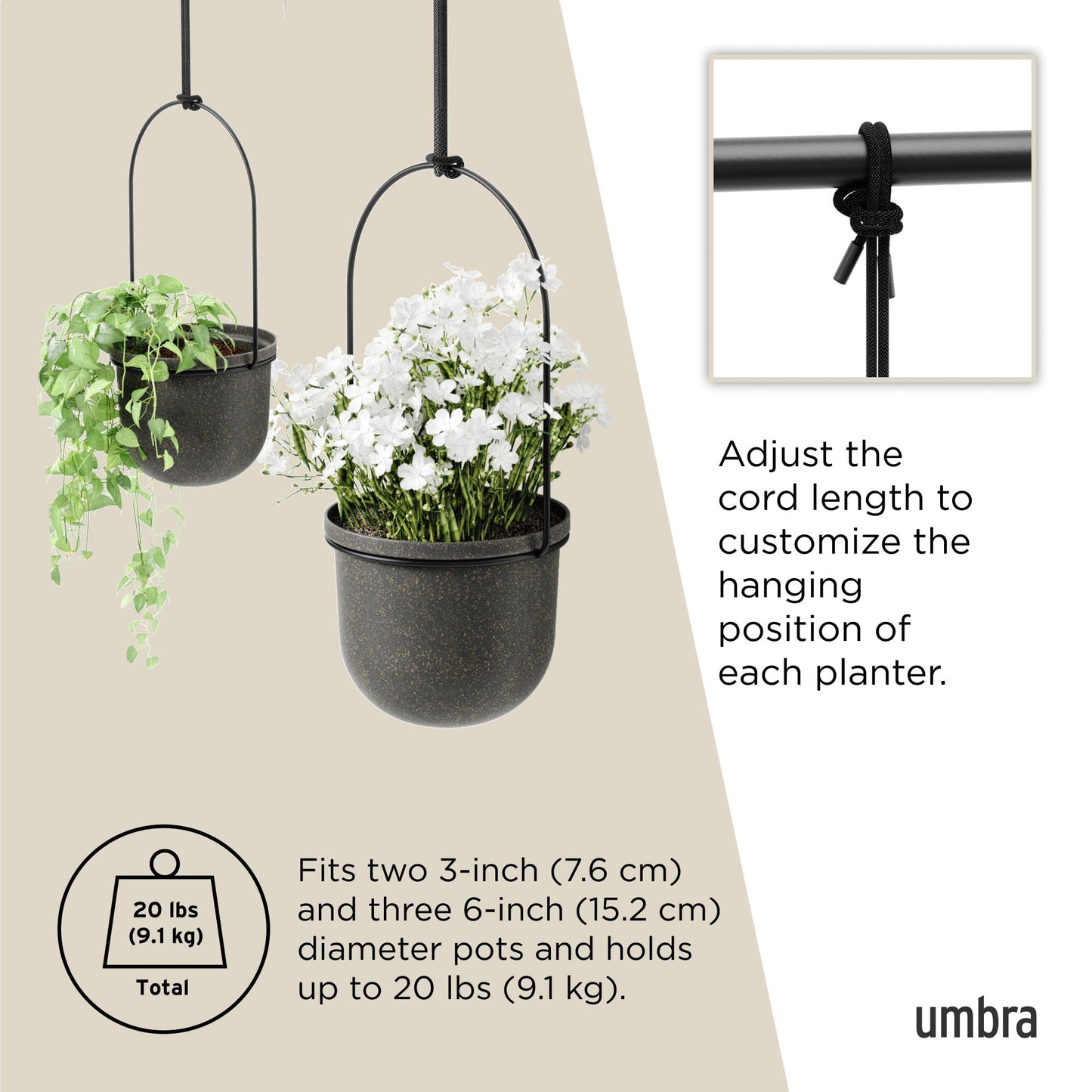 Umbra Triflora Hanging Planter for Window
